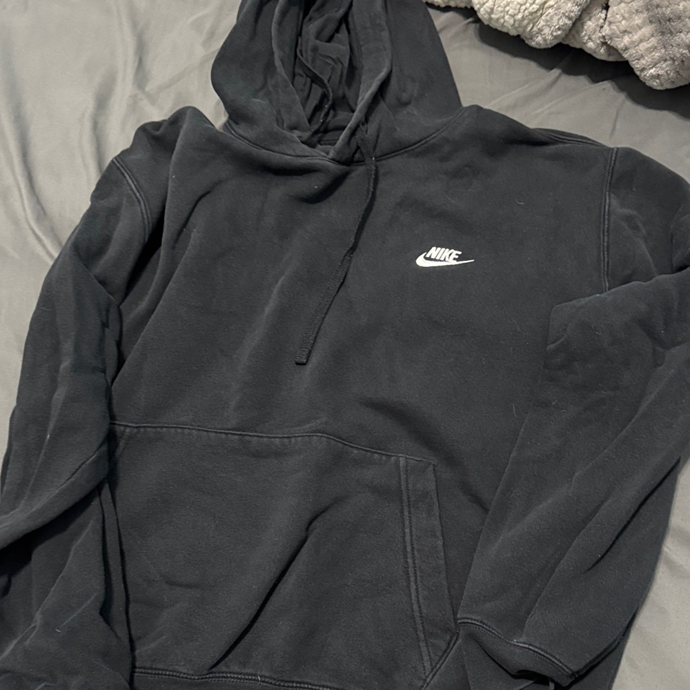 Nike Black Pullover Hoodie with White Logo
